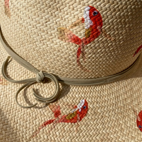 Hand Woven & Hand painted Fish Straw Hat main image 5